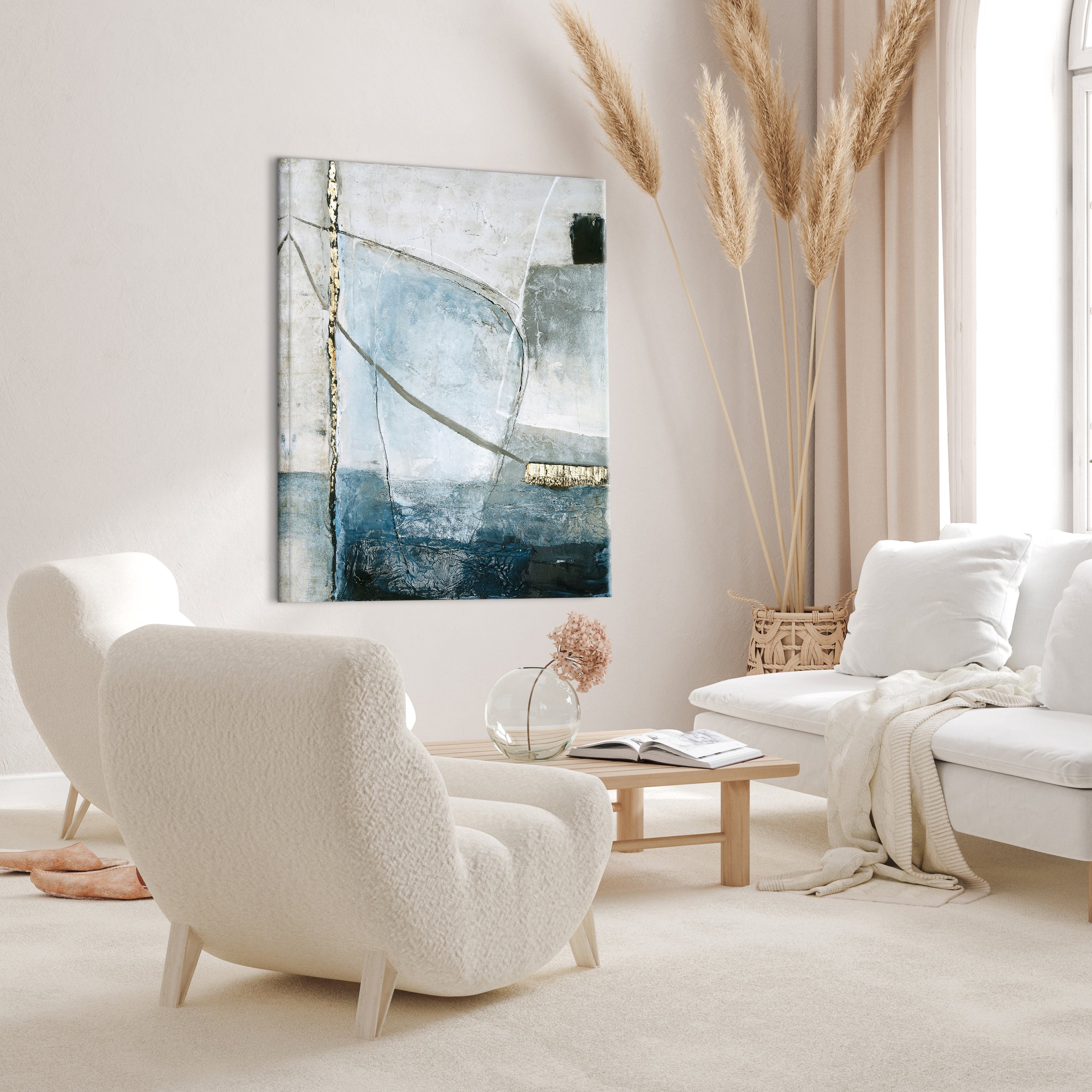 Golden Blue 2 / 90x120 cm | KAMPAGNE MALERI Kampagne Maleri ART COPENHAGEN