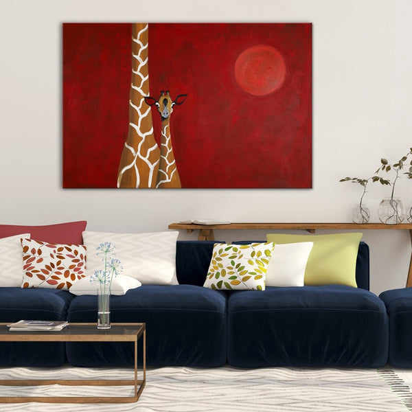 Giraffe in red | PREMIUM MALERI Premium Maleri ART COPENHAGEN
