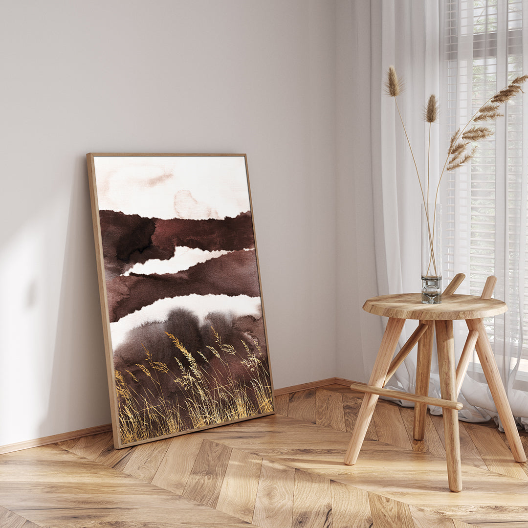 Golden Land 4 | INDRAMMET BILLEDE Indrammet billede MF 30x40 Egeramme