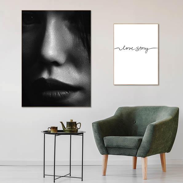 Face Two | INDRAMMET BILLEDE Indrammet billede MF 30x40 Sort