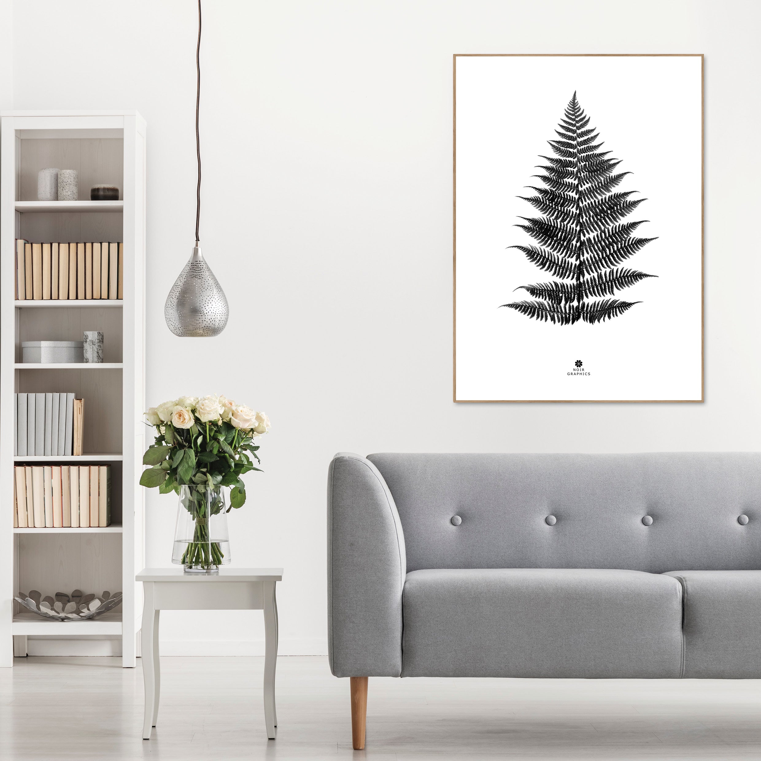 Fern black | INDRAMMET BILLEDE Indrammet billede MF 30x40 Sort