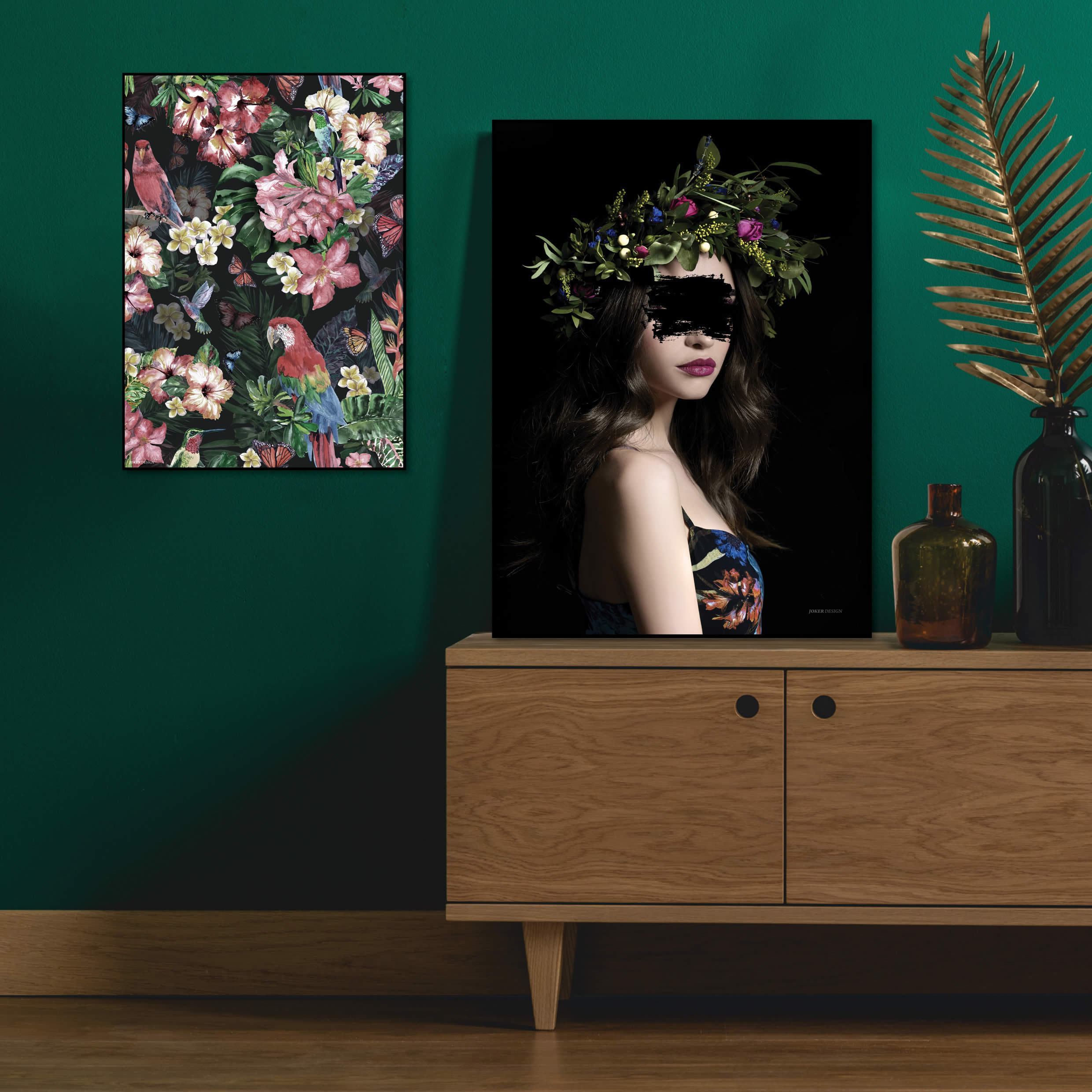Flower Girl | INDRAMMET BILLEDE Indrammet billede MF 30x40 Sort