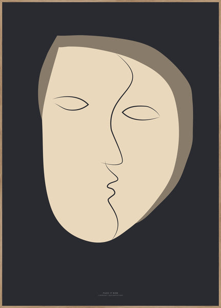 Face It 1 | INDRAMMET BILLEDE Indrammet billede MF 30x40 Egeramme