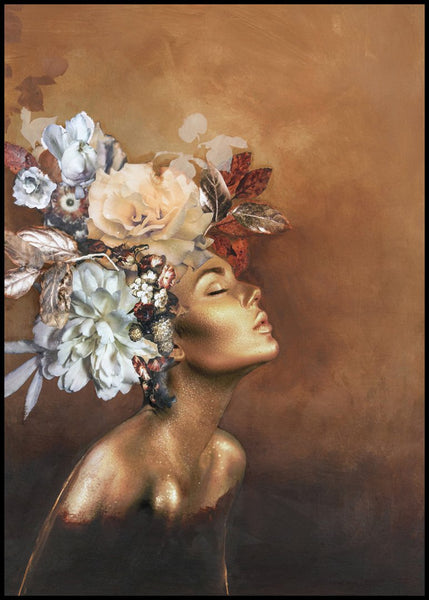 Gold Couture 3 | INDRAMMET BILLEDE Indrammet billede MF 30x40 Sort