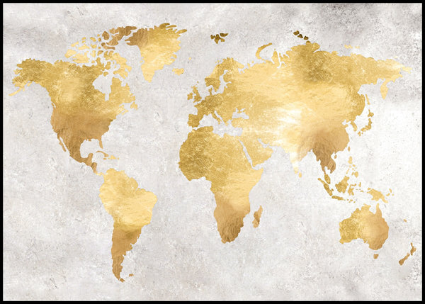 Gold World | INDRAMMET BILLEDE Indrammet billede MF 30x40 Sort