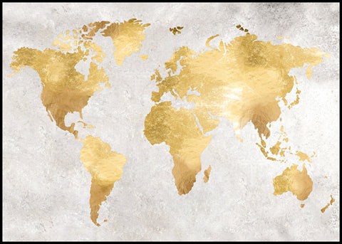 Gold World | INDRAMMET BILLEDE Indrammet billede MF 30x40 Sort