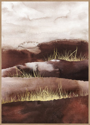 Golden Land 3 | INDRAMMET BILLEDE Indrammet billede MF 30x40 Egeramme