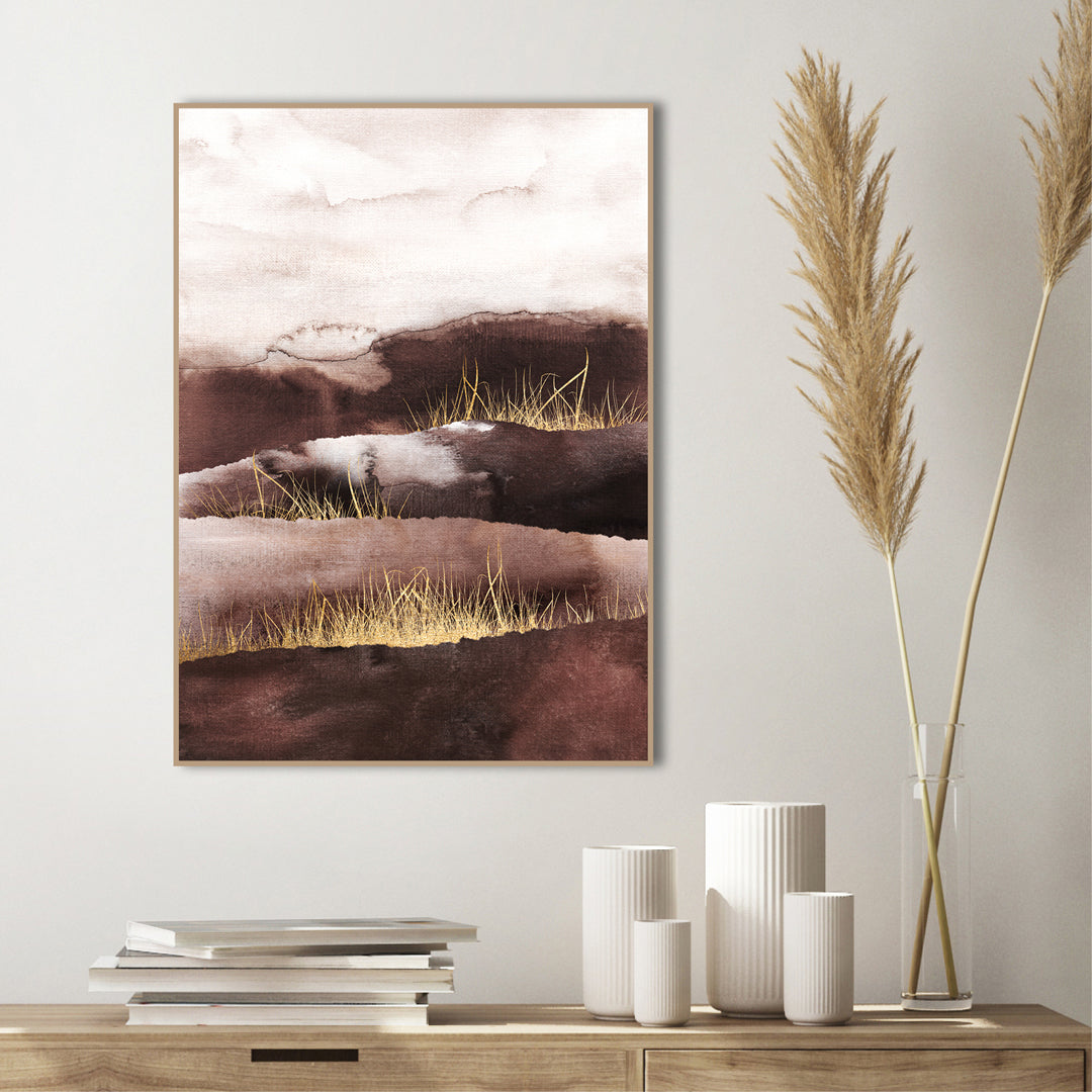 Golden Land 3 | INDRAMMET BILLEDE Indrammet billede MF 30x40 Egeramme