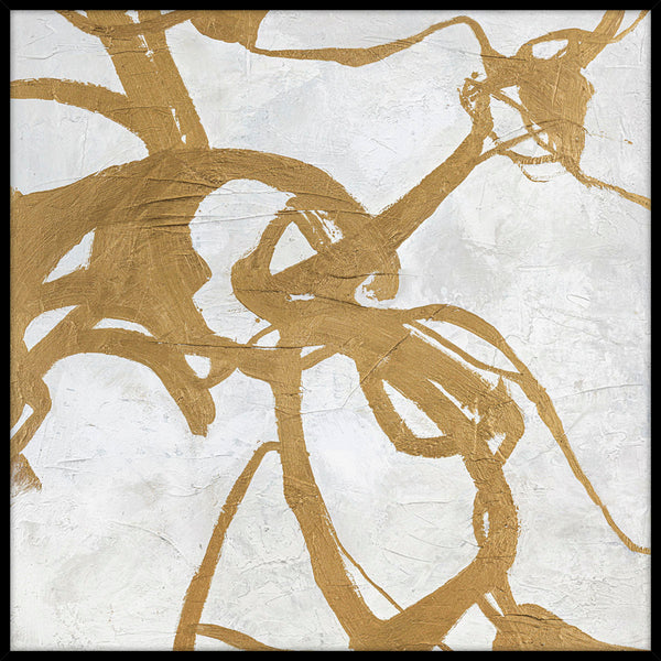 Goldplay | DESIGN PAINTING Design maleri ART COPENHAGEN 100x100 Sort ramme