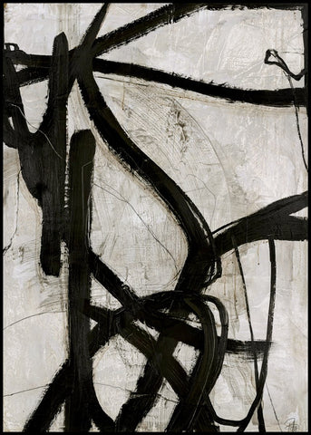 Graphical Lines 5 | INDRAMMET BILLEDE Indrammet billede MF 30x40 Sort