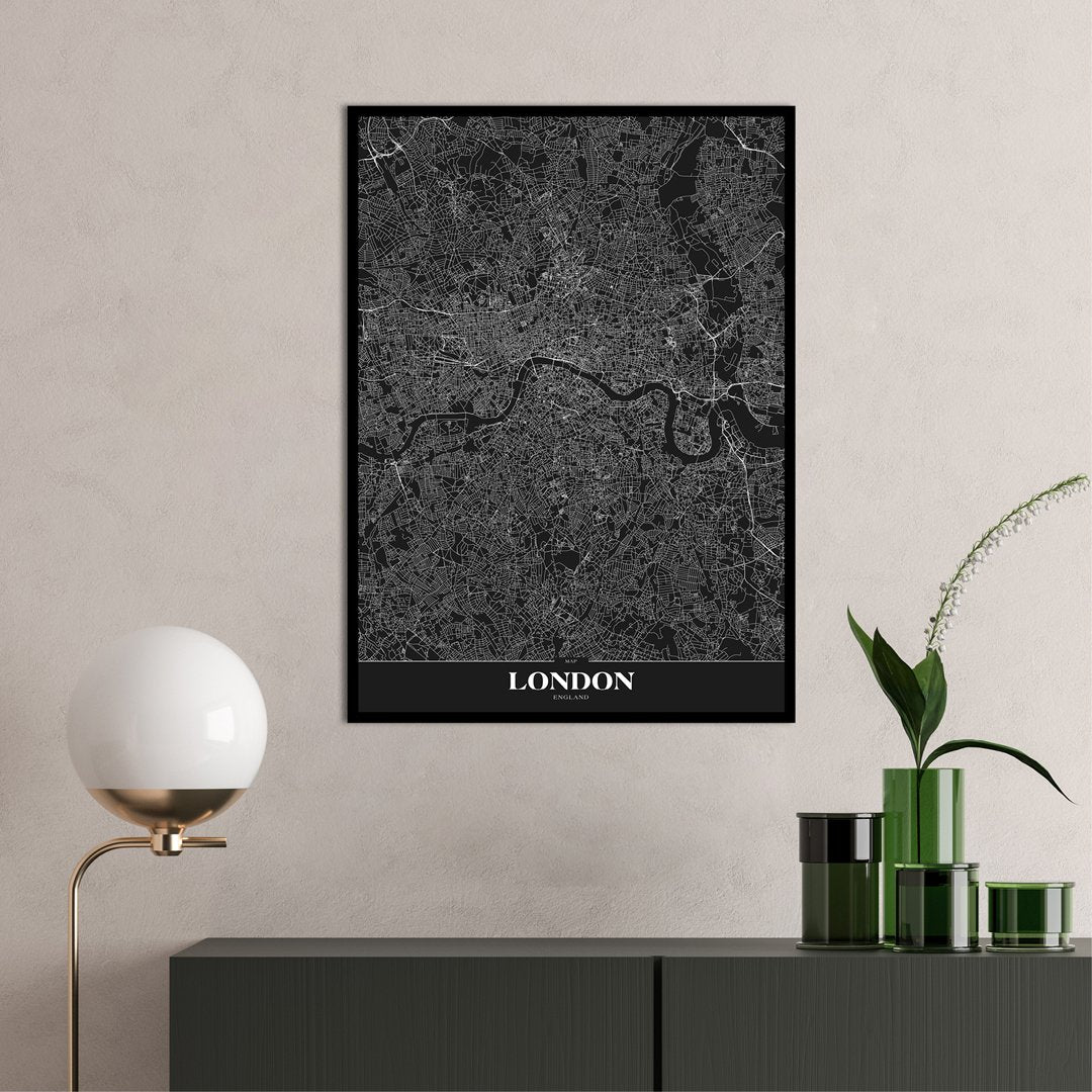 Map London black | PLAKAT Plakat MF