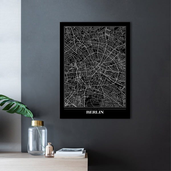 Map Berlin black | PLAKAT Plakat MF