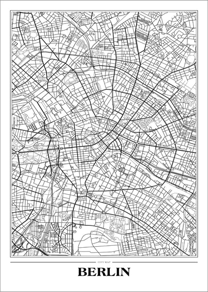 Map Berlin white | PLAKAT Plakat MF