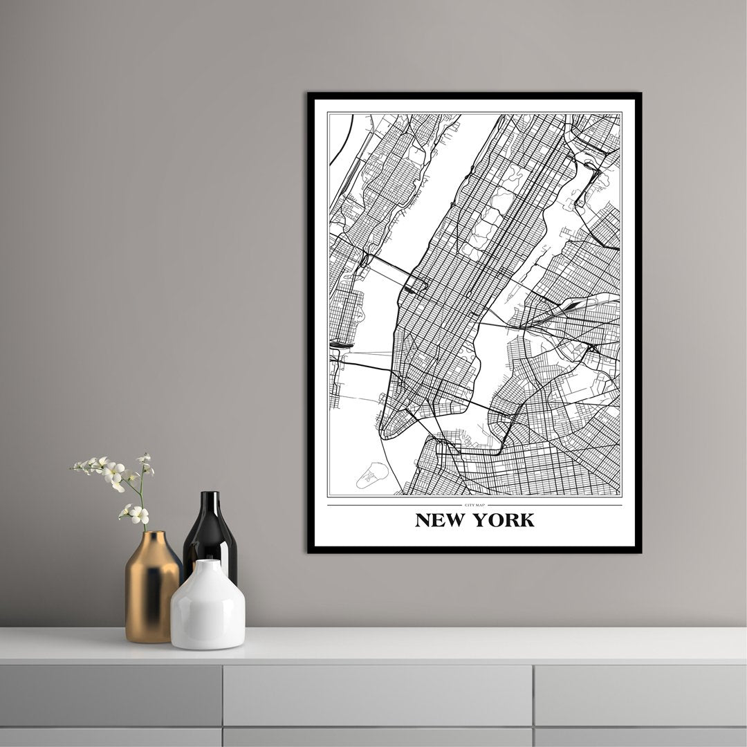 Map New York white | PLAKAT Plakat MF