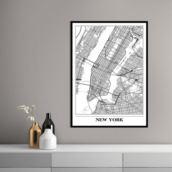 Map New York white | PLAKAT Plakat MF