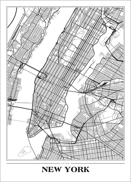Map New York white | PLAKAT Plakat MF