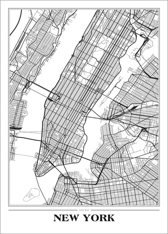 Map New York white | PLAKAT Plakat MF