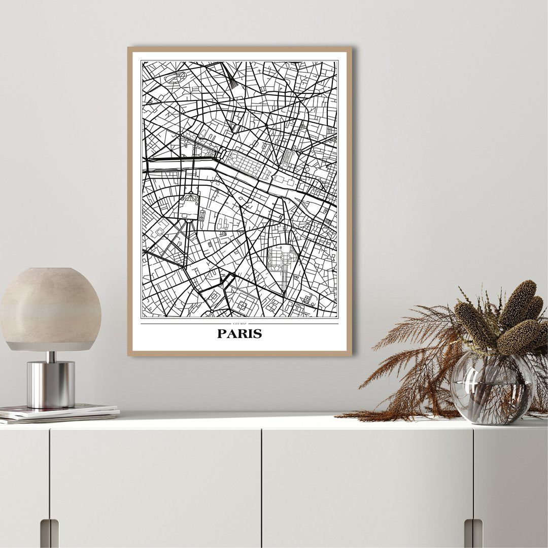 Map Paris white | PLAKAT Plakat MF