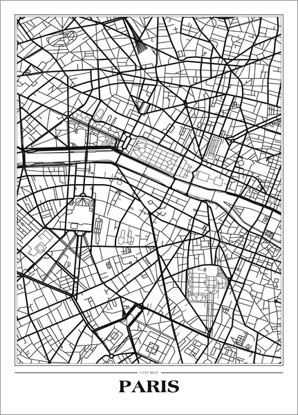 Map Paris white | PLAKAT Plakat MF