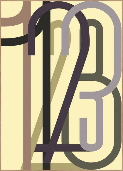 Numbers 1 | INDRAMMET BILLEDE Indrammet billede MF 30x40 Egeramme