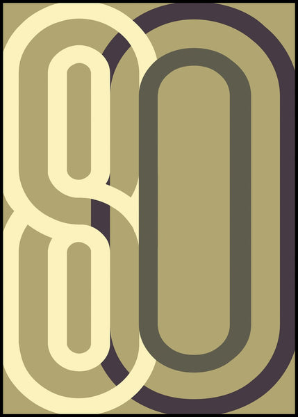 Numbers 2 | INDRAMMET BILLEDE Indrammet billede MF 30x40 Sort