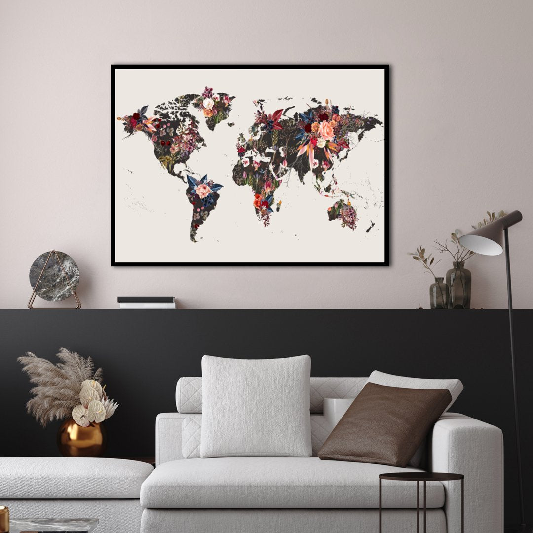 Worldmap flowers | PLAKAT Plakat MF