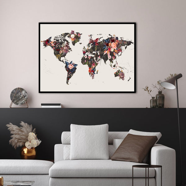 Worldmap flowers | PLAKAT Plakat MF
