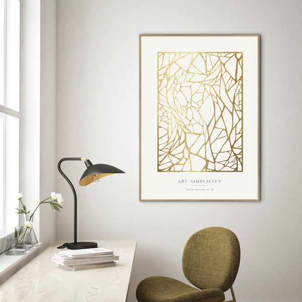 Art Simplicity Gold No 1 | INDRAMMET BILLEDE Indrammet billede MF