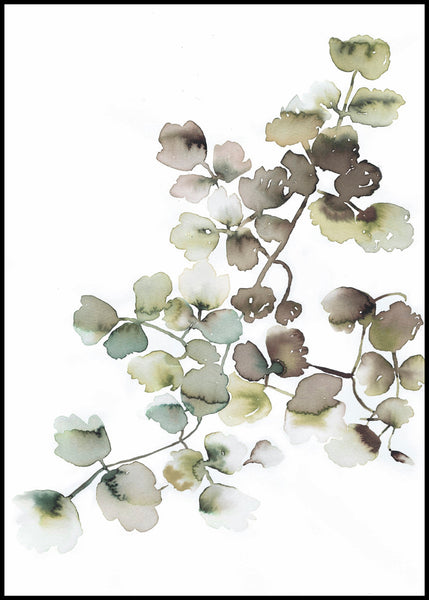 Water plants 1 | INDRAMMET BILLEDE Indrammet billede MF 30x40 Sort