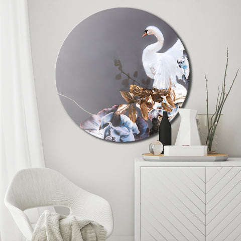 Swan Gold Circle Art