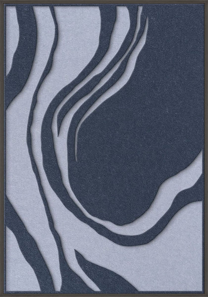 Sacred Silence 2 | ACOUSTIC ART Akustikbillede ART COPENHAGEN (DA) Sort ramme // 70x100 // Mørkeblå // Lyseblå