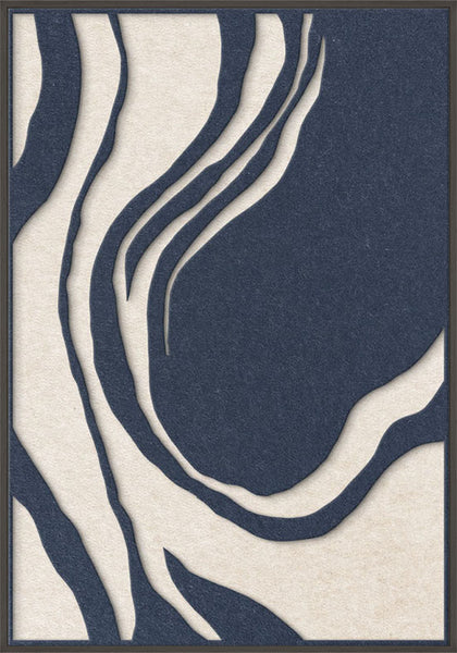 Sacred Silence 2 | ACOUSTIC ART Akustikbillede ART COPENHAGEN (DA) Sort ramme // 70x100 // Mørkeblå // Off white
