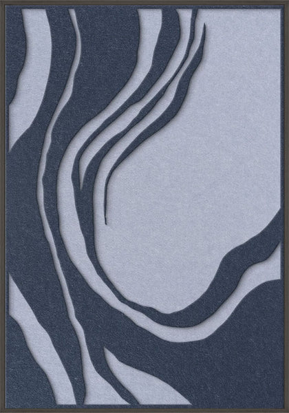 Sacred Silence 1 | ACOUSTIC ART Akustikbillede ART COPENHAGEN (DA) Sort ramme // 70x100 // Mørkeblå // Lyseblå