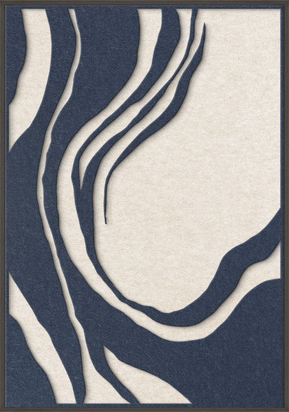 Sacred Silence 1 | ACOUSTIC ART Akustikbillede ART COPENHAGEN (DA) Sort ramme // 70x100 // Mørkeblå // Off white