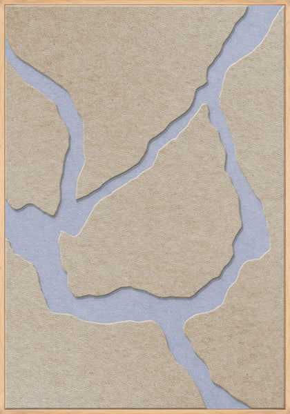 Quiet Friction 2 | ACOUSTIC ART Akustikbillede ART COPENHAGEN (DA) Ege ramme // 70x100 // Sand // Lyseblå