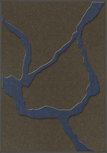 Guiet Friction 1 | ACOUSTIC ART Acoustic Art ART COPENHAGEN (DA) Sort ramme // 70x100 // Mørkeblå // Brun