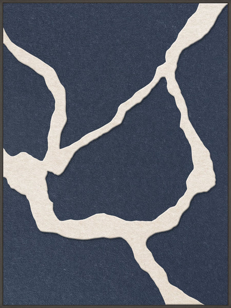 Guiet Friction 1 | ACOUSTIC ART Acoustic Art ART COPENHAGEN (DA) Sort ramme // 90x120 // Off white // Mørkeblå