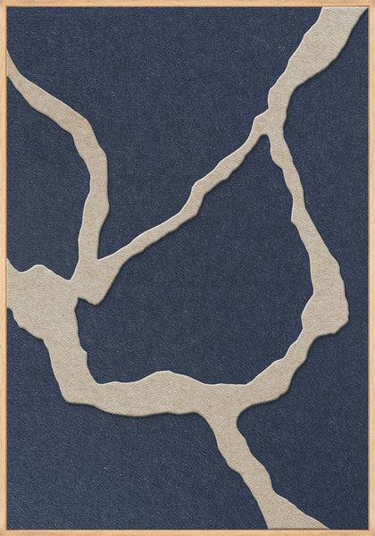 Guiet Friction 1 | ACOUSTIC ART Acoustic Art ART COPENHAGEN (DA) Ege ramme // 70x100 // Sand // Mørkeblå