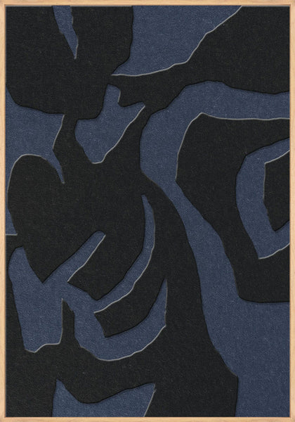 Soft Embrace 1 | ACOUSTIC ART Akustikbillede ART COPENHAGEN (DA) Ege ramme // 70x100 // Sort // Mørkeblå