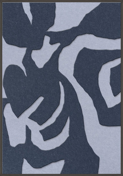 Soft Embrace 1 | ACOUSTIC ART Acoustic Art ART COPENHAGEN (DA) Sort ramme // 70x100 // Mørkeblå // Lyseblå