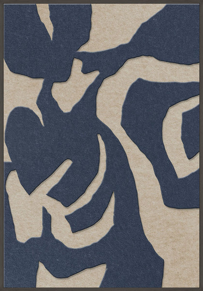 Soft Embrace 1 | ACOUSTIC ART Acoustic Art ART COPENHAGEN (DA) Sort ramme // 70x100 // Mørkeblå // Sand