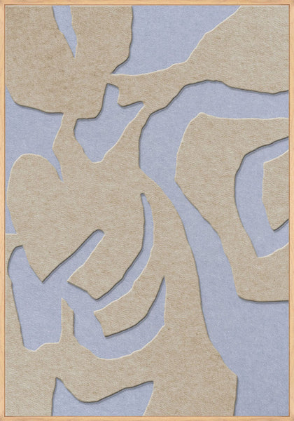Soft Embrace 1 | ACOUSTIC ART Akustikbillede ART COPENHAGEN (DA) Ege ramme // 70x100 // Sand // Lyseblå