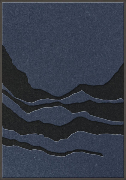 Tonefield 2 | ACOUSTIC ART Akustikbillede ART COPENHAGEN (DA) Sort ramme // 70x100 // Mørkeblå // Sort