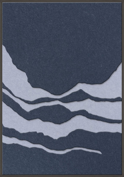 Tonefield 2 | ACOUSTIC ART Akustikbillede ART COPENHAGEN (DA) Sort ramme // 70x100 // Mørkeblå // Lyseblå