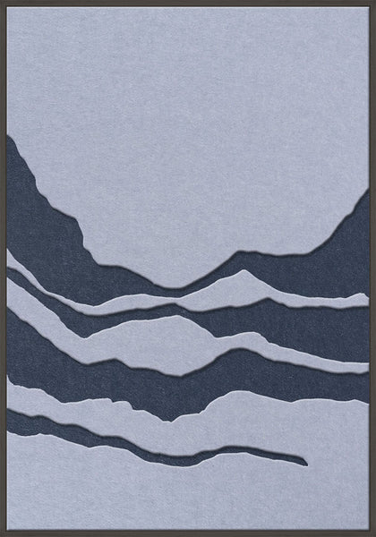 Tonefield 2 | ACOUSTIC ART Akustikbillede ART COPENHAGEN (DA) Sort ramme // 70x100 // Lyseblå // Mørkeblå