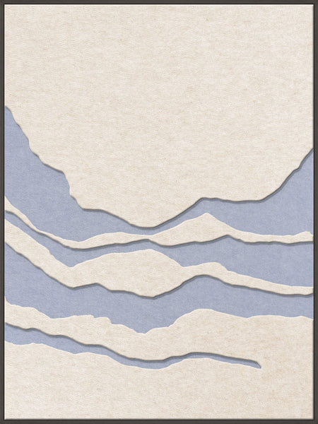 Tonefield 2 | ACOUSTIC ART Akustikbillede ART COPENHAGEN (DA) Sort ramme // 90x120 // Off white // Lyseblå