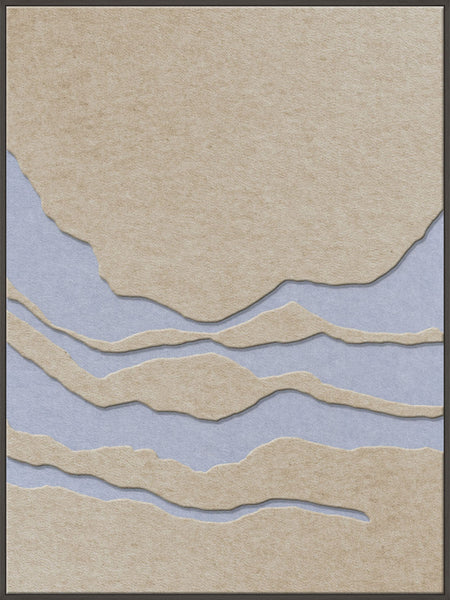 Tonefield 2 | ACOUSTIC ART Akustikbillede ART COPENHAGEN (DA) Sort ramme // 90x120 // Sand // Lyseblå
