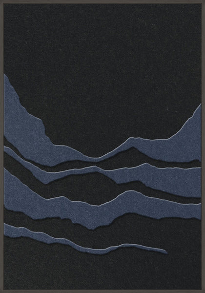 Tonefield 1 | ACOUSTIC ART Akustikbillede ART COPENHAGEN (DA) Sort ramme // 70x100 // Mørkeblå // Sort