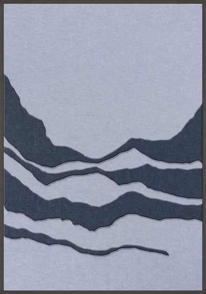 Tonefield 1 | ACOUSTIC ART Akustikbillede ART COPENHAGEN (DA) Sort ramme // 70x100 // Mørkeblå // Lyseblå