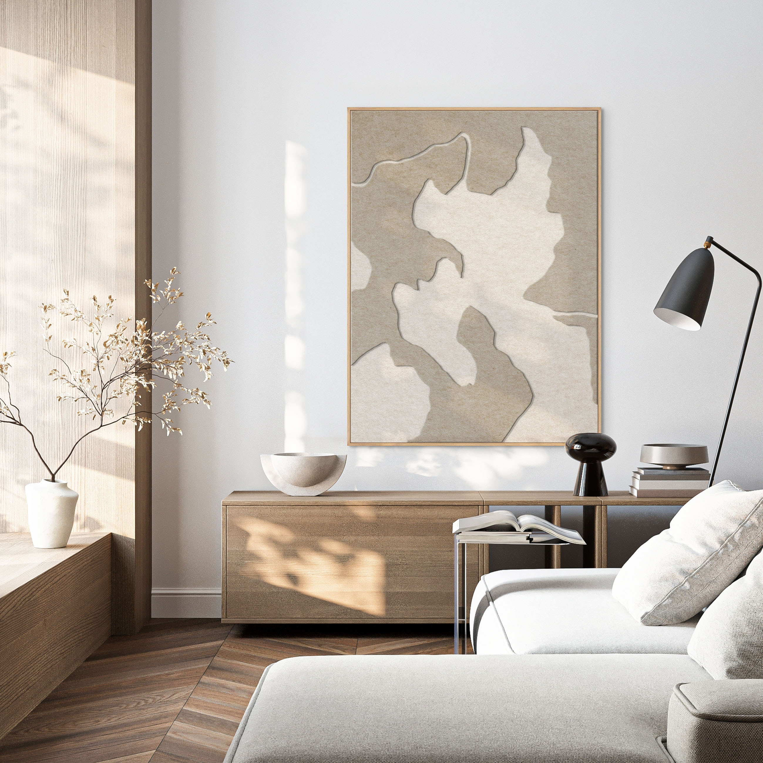 Celestial Tone 2 | ACOUSTIC ART Acoustic Art ART COPENHAGEN (DA) Ege ramme // 70x100 // Sand // Off white